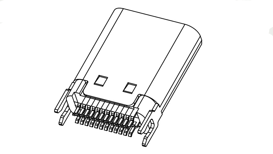 CMUCF661017C USB TYPE C SOCKET Receptacle  clip type, 9.30mm long