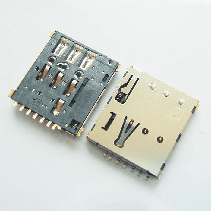 CMNSM661005 4FF Nano sim push push type 1.35 mm height with detect switch compatible with TE 2336582-1