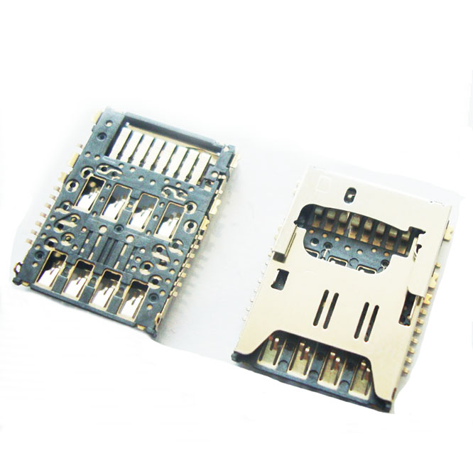 CMMSM661005 micro sd + micro sim combo 2 in 1 connector 2.28 mm compatible with 104168 1620