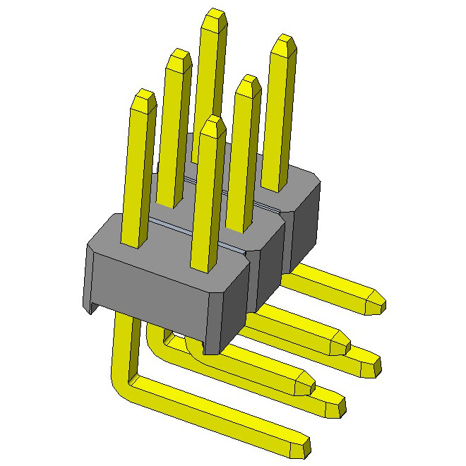 CMPHM061016 2.54 mm housing 2.54 mm pitch double row bending pin pin header