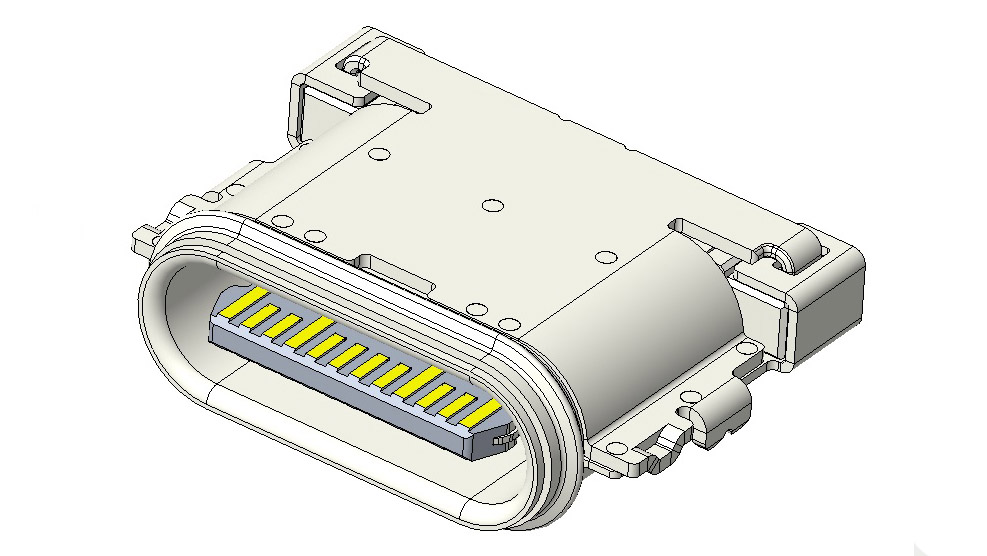 CMWUC661029 waterproof IP67 USB 2.0 Type-C two Row Right Angle Receptacle