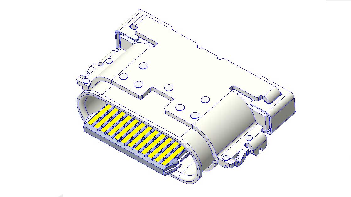 20240618 CMWUC661030 waterproof IP67 USB 2.0 Type-C two Row Right Angle Receptacle compatible with amphenol 3410-3CJWLCA2KR