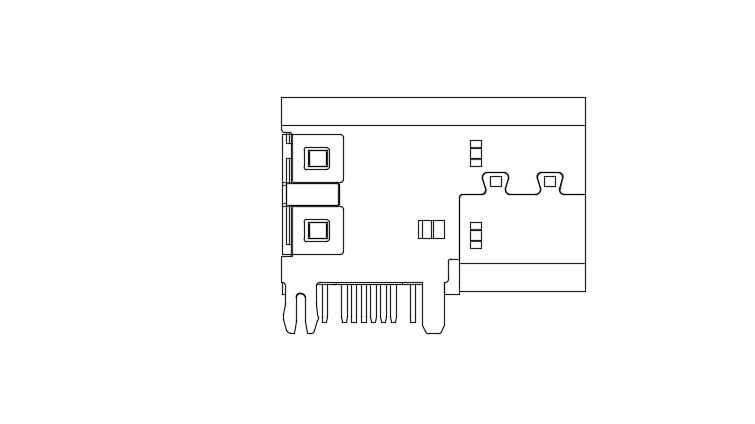 20240712 Universal Serial Bus (USB) Shielded I/O Receptacle, Type C 14 pin, side entry,  through hole type,  Gold (Au) Plating